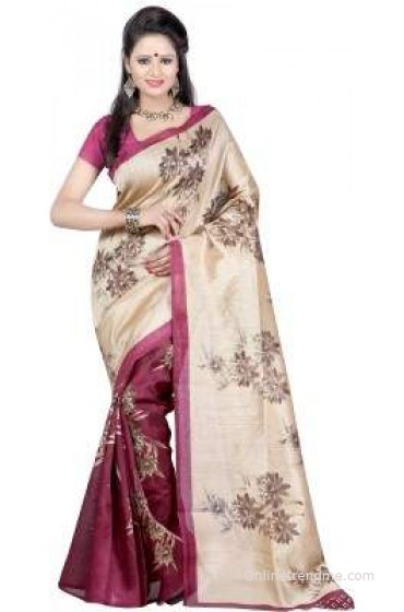 Anju Sarees Printed Bhagalpuri Silk Sari